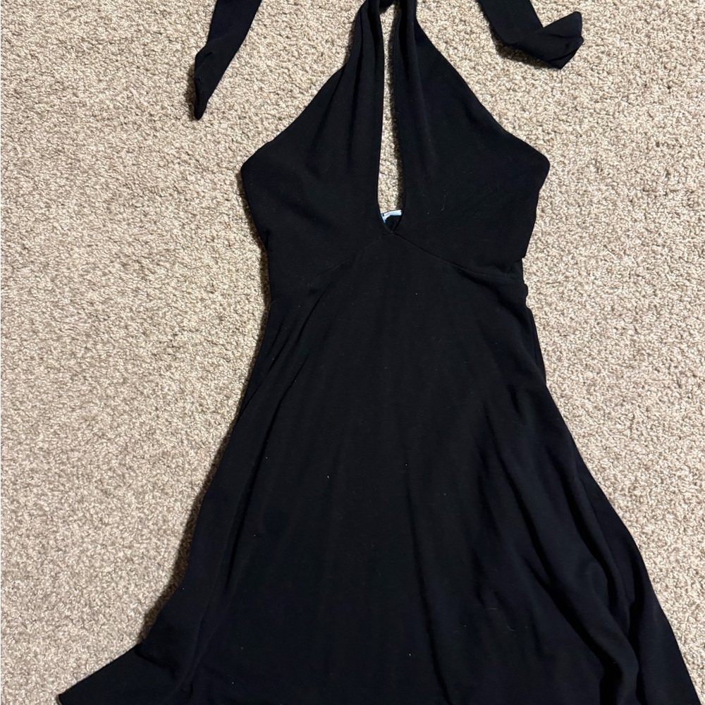 Elegant Black Halter Dress